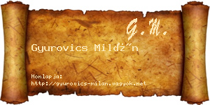 Gyurovics Milán névjegykártya