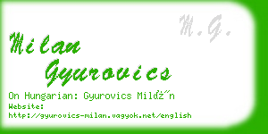 milan gyurovics business card